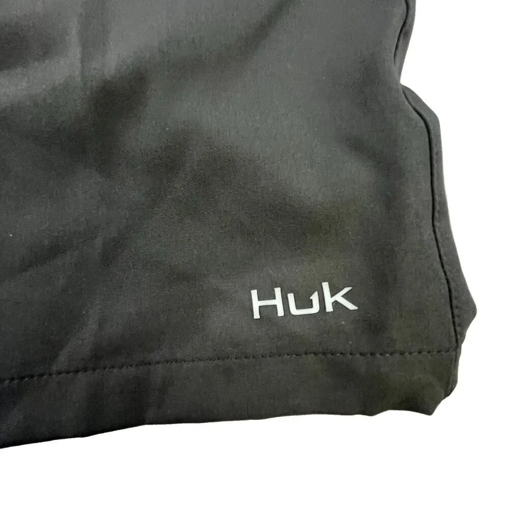 Huk Fishing Pursuit Volley Shorts Men's Medium Gray UPF Mesh Lined Swim Athletic